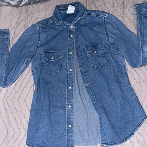 H&M Button Down Denim Shirt Size US 8